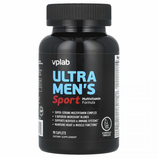 Vplab, Ultra Men’s, мультивитамины для мужчин для физической активности, 90 капсул