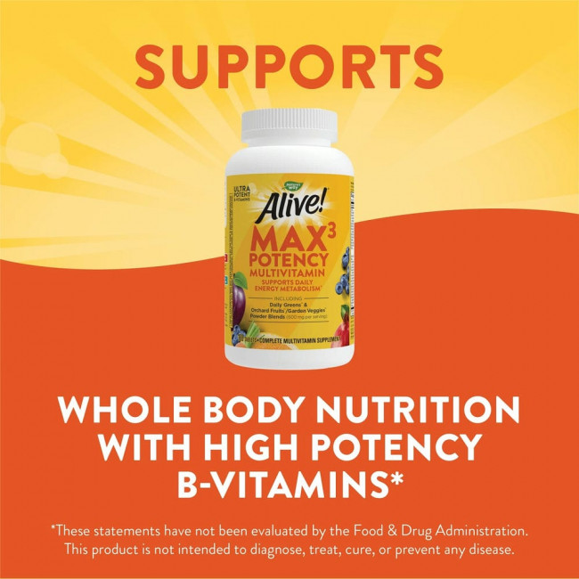 Nature's Way, Alive! Max3 Potency, мультивитамины, 180 таблеток Nature's Way, Alive! Max3 Potency, мультивитамины, 180 таблеток