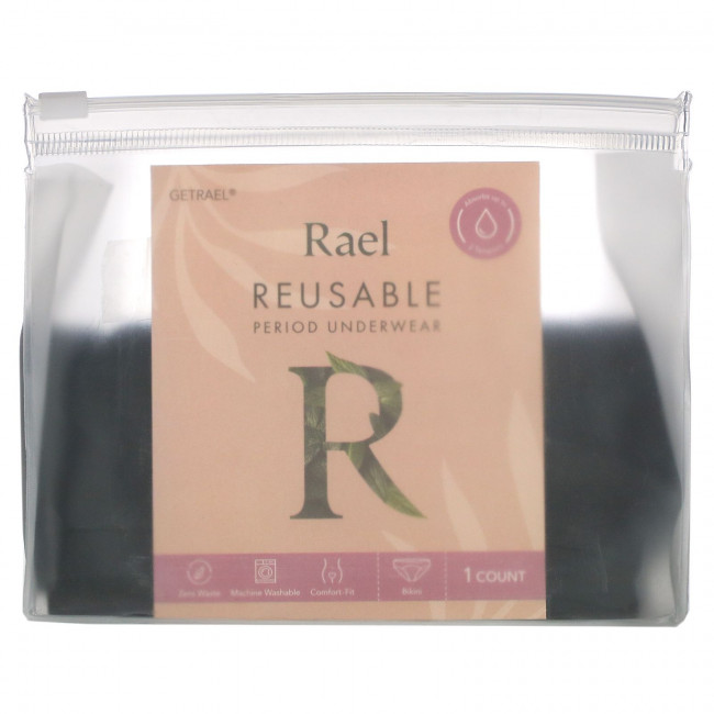 Rael, Многоразовое нижнее белье, бикини, очень большое, черное, 1 шт. Rael, Многоразовое нижнее белье, бикини, очень большое, черное, 1 шт.