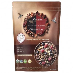 Artisana, Organics, гранола с фундуком и какао, 283 г (10 унций)