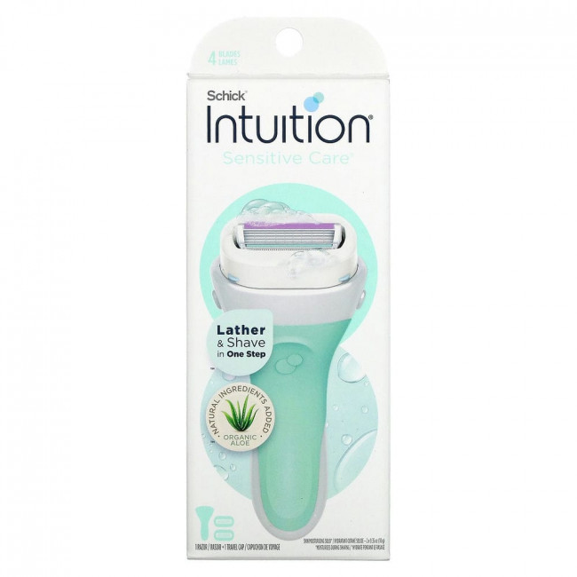 Schick, Intuition, Sensitive Care, «Алоэ и витамин E», 1 бритвенный станок, 2 кассеты
