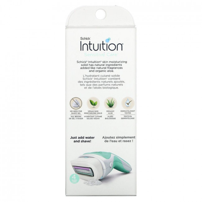 Schick, Intuition, Sensitive Care, «Алоэ и витамин E», 1 бритвенный станок, 2 кассеты