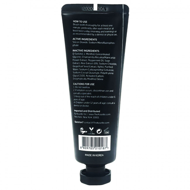 Kosette, Gray Sea Salt + Bamboo Charcoal Toothpaste, 3.5 oz (100 g) Kosette, Gray Sea Salt + Bamboo Charcoal Toothpaste, 3.5 oz (100 g)