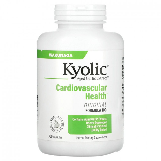Kyolic, Aged Garlic Extract, выдержанный экстракт чеснока, для сердечно-сосудистой системы, формула 100, 300 капсул
