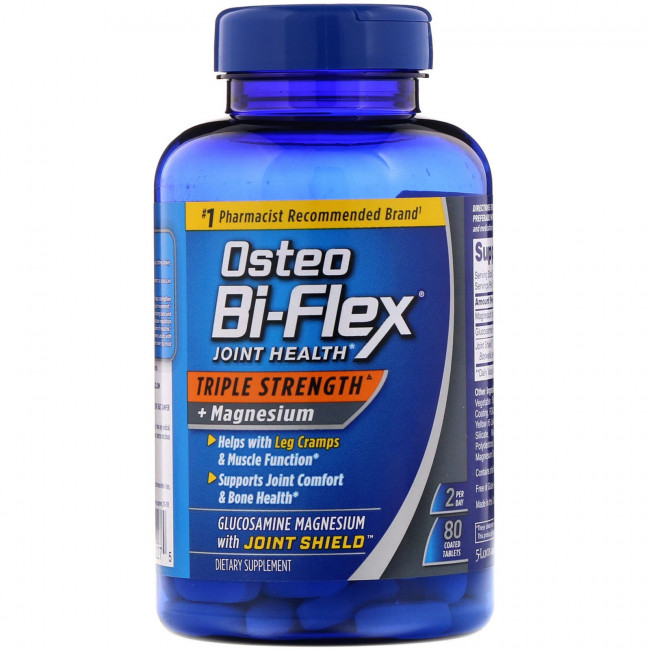 Osteo Bi-Flex, добавка для здоровья суставов, тройной концентрации, с добавлением магния, 80 таблеток, покрытых оболочкой Osteo Bi-Flex, добавка для здоровья суставов, тройной концентрации, с добавлением магния, 80 таблеток, покрытых оболочкой