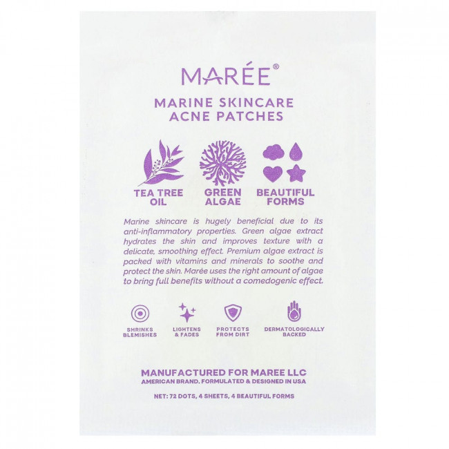 Maree, Marine Skincare Acne Patches, 72 Dots