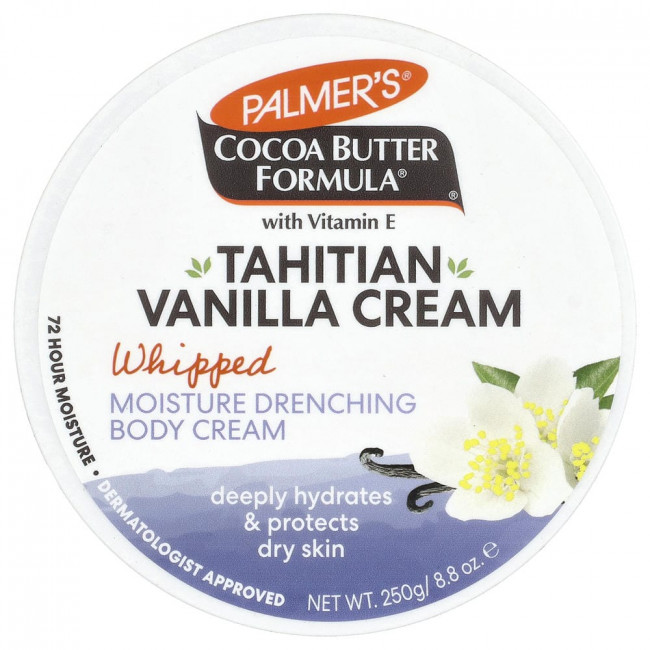 Увлажняющий крем для тела Palmer's Cocoa Butter Formula® с витамином Е, со вкусом таитянской ванили, 250 г (8,8 унций)