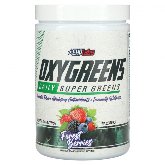 EHPlabs, Oxygreens Daily Super Greens, лесные ягоды, 243 г (8,5 унции) EHPlabs, Oxygreens Daily Super Greens, лесные ягоды, 243 г (8,5 унции)