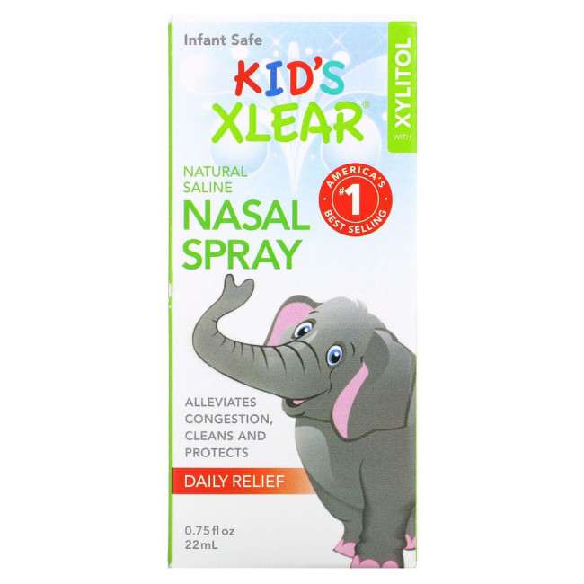 Xlear, Kid's Xlear, солевой назальный спрей для детей, 22 мл (0,75 жидк. унции) Xlear, Kid's Xlear, солевой назальный спрей для детей, 22 мл (0,75 жидк. унции)