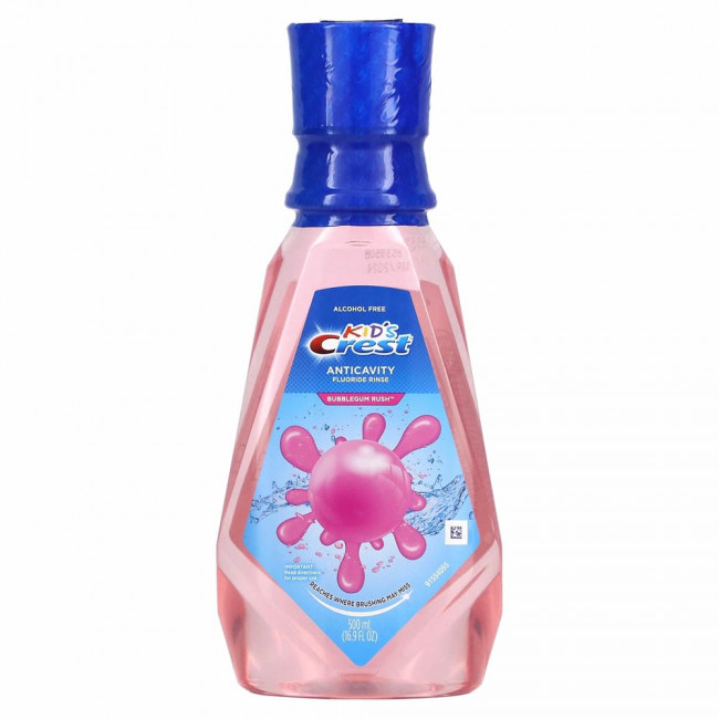 Crest, детский ополаскиватель для рта с фторидами для защиты от кариеса со вкусом жвачки, 500 мл (16,9 жидк. унций) Crest, детский ополаскиватель для рта с фторидами для защиты от кариеса со вкусом жвачки, 500 мл (16,9 жидк. унций)