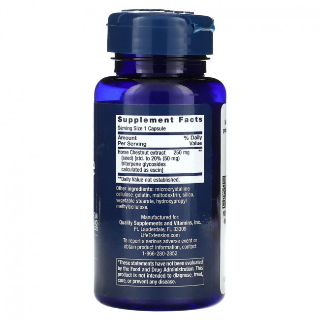 Life Extension, Venotone, стандартизированный экстракт конского каштана, 60 капсул