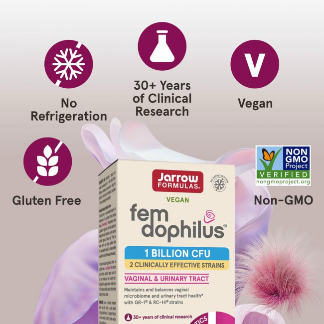 Jarrow Formulas, Fem Dophilus, добавка для женщин, 60 растительных капсул