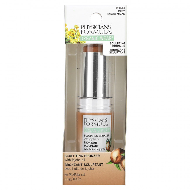Physicians Formula, Organic Wear, бронзер для скульптурирования с маслом жожоба, ирис и карамель, 8,8 г (0,3 унции) Physicians Formula, Organic Wear, бронзер для скульптурирования с маслом жожоба, ирис и карамель, 8,8 г (0,3 унции)