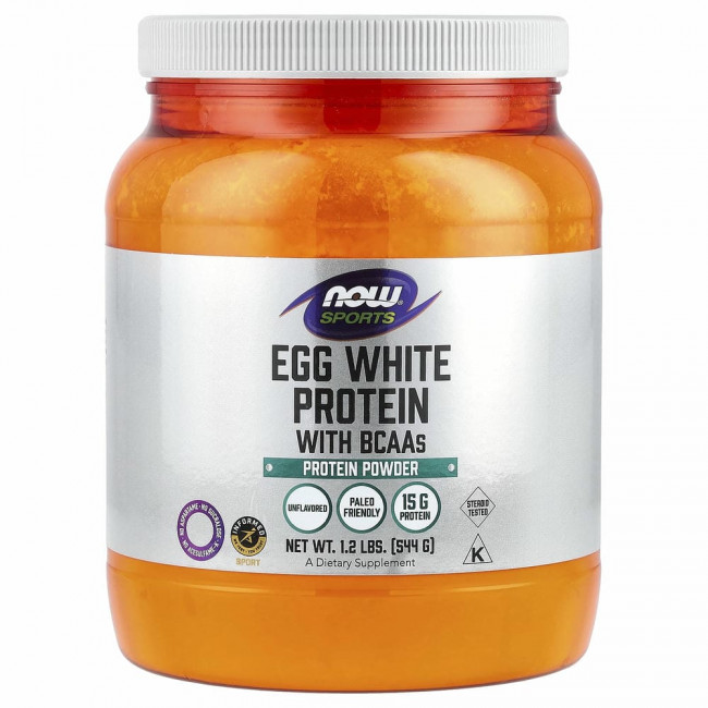 NOW Foods, Sports, протеин из яичного белка, протеиновый порошок, 544 г (1,2 фунта)