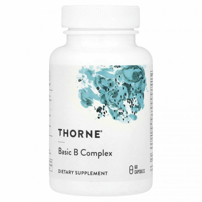 Thorne Research, комплекс основных витаминов группы B, 60 капсул
