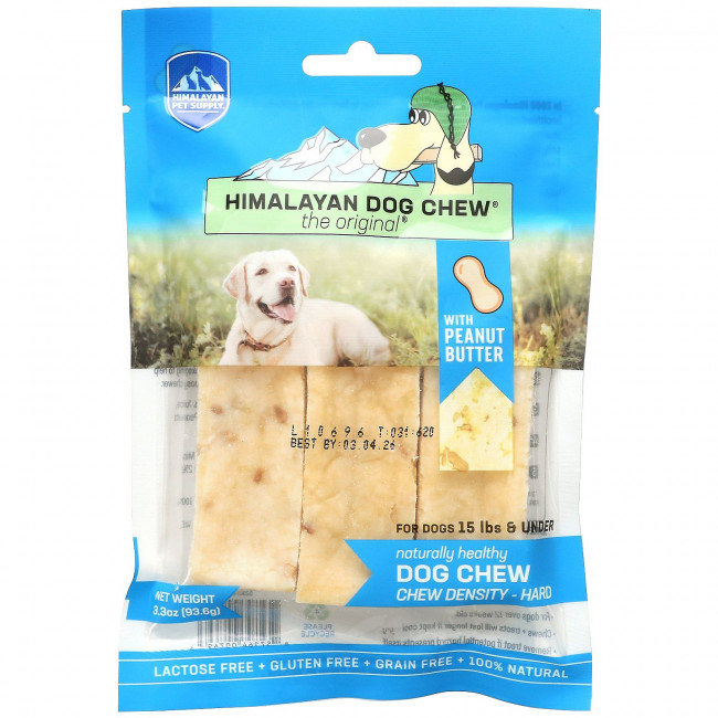 Himalayan Pet Supply, Himalayan Dog Chew, жесткое, для собак до 15 фунтов, арахисовая паста, 93,6 г (3,3 унции) Himalayan Pet Supply, Himalayan Dog Chew, жесткое, для собак до 15 фунтов, арахисовая паста, 93,6 г (3,3 унции)