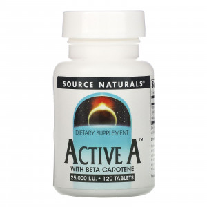 Source Naturals, Active A, 25 000 МЕ, 120 таблеток