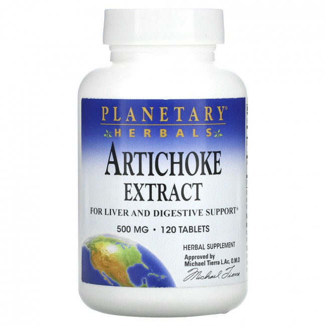 Planetary Herbals, Экстракт артишока, 500 мг, 120 таблеток Planetary Herbals, Экстракт артишока, 500 мг, 120 таблеток