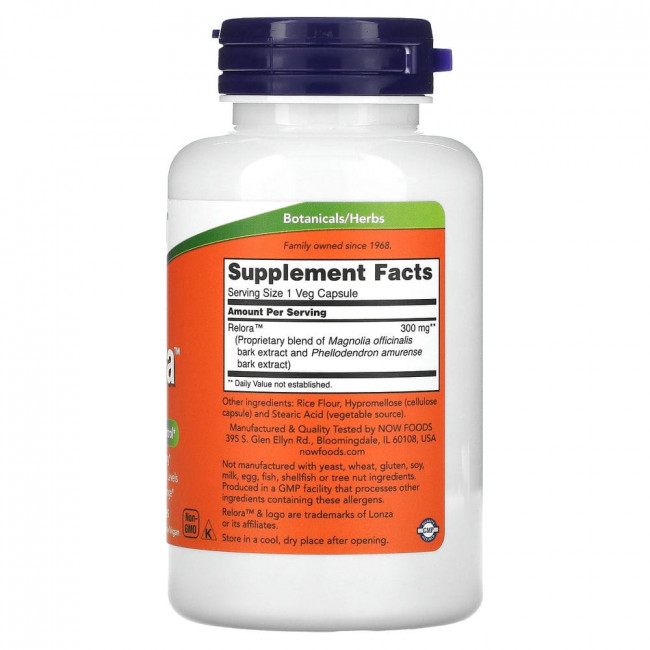 NOW Foods, Relora, 300 мг, 120 растительных капсул