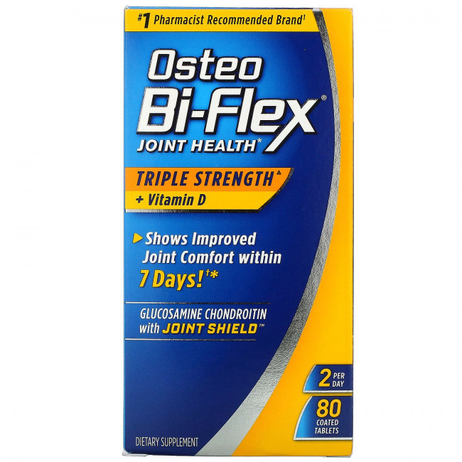 Osteo Bi-Flex, добавка для здоровья суставов, тройной концентрации, с витамином D, 80 таблеток, покрытых оболочкой Osteo Bi-Flex, добавка для здоровья суставов, тройной концентрации, с витамином D, 80 таблеток, покрытых оболочкой