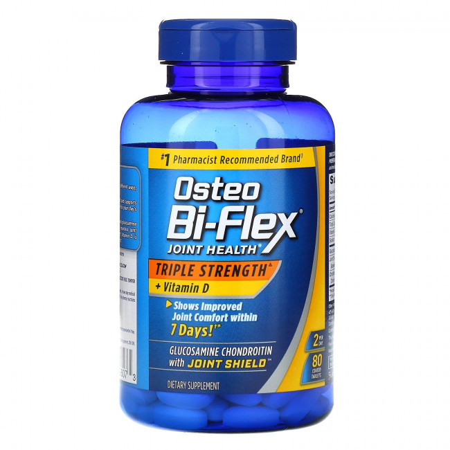 Osteo Bi-Flex, добавка для здоровья суставов, тройной концентрации, с витамином D, 80 таблеток, покрытых оболочкой Osteo Bi-Flex, добавка для здоровья суставов, тройной концентрации, с витамином D, 80 таблеток, покрытых оболочкой