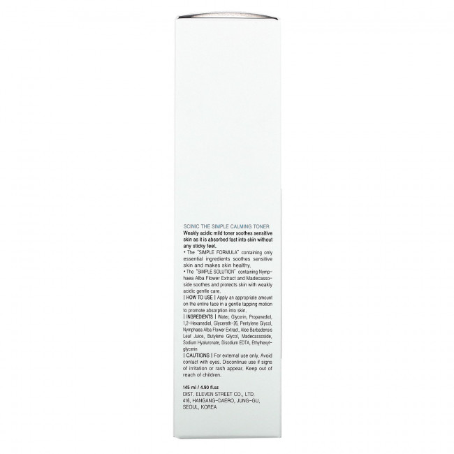 Scinic, The Simple Calming Toner, pH 5.5, 4.9 fl oz (145 ml)