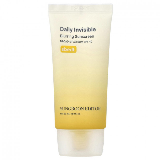 Сунгбун, редактор, Daily Invisible, солнцезащитный крем с эффектом размытия, SPF 40, 50 мл (1,69 жидких унций)