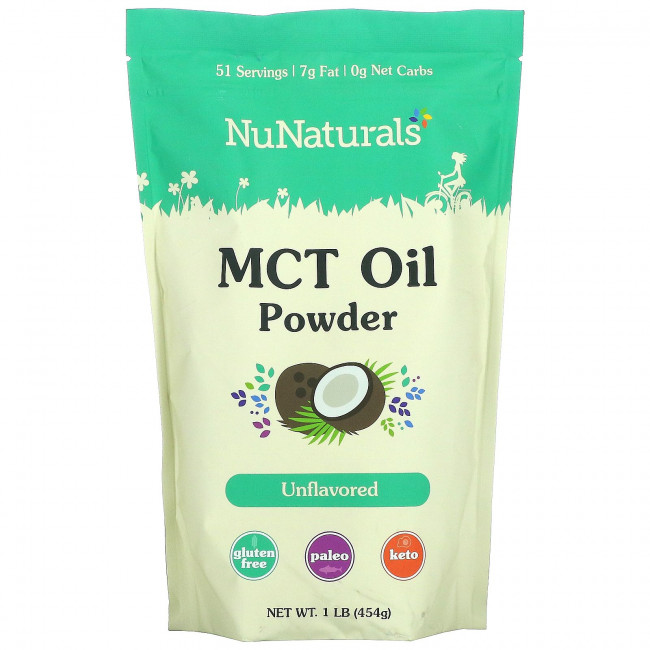 NuNaturals, MCT масло в порошке, без добавок, 454 г (1 фунт) NuNaturals, MCT масло в порошке, без добавок, 454 г (1 фунт)