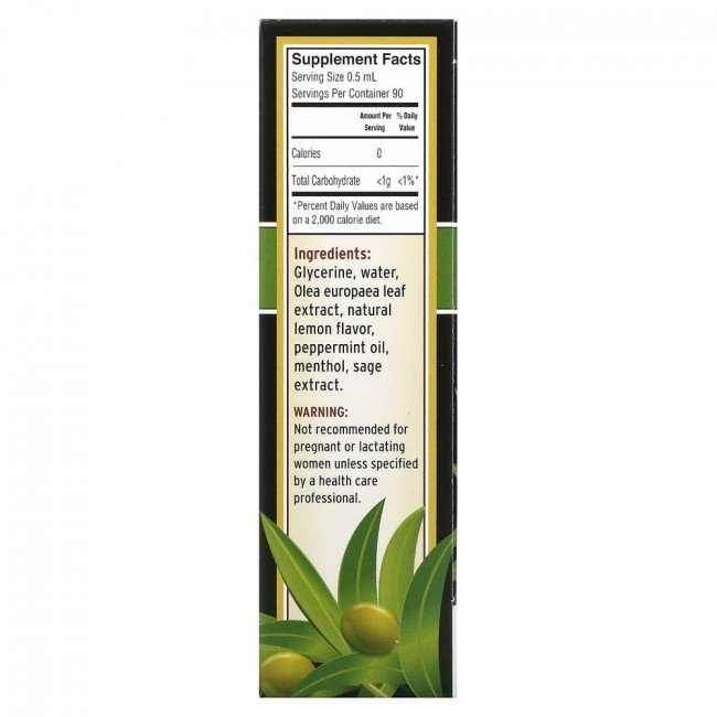 Barlean's, Olive Leaf Complex, спрей для горла на основе оливковых листьев, со вкусом перечной мяты, 45 мл (1,5 жидк. унции)