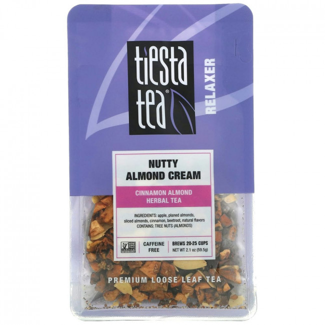 Tiesta Tea Company, Рассыпчатый чай премиального качества, крем с ореховым миндалем, без кофеина, 59,5 г (2,1 унции)