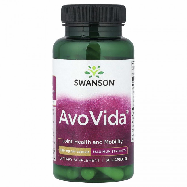 Swanson, AvoVida, максимальная эффективность, 300 мг, 60 капсул