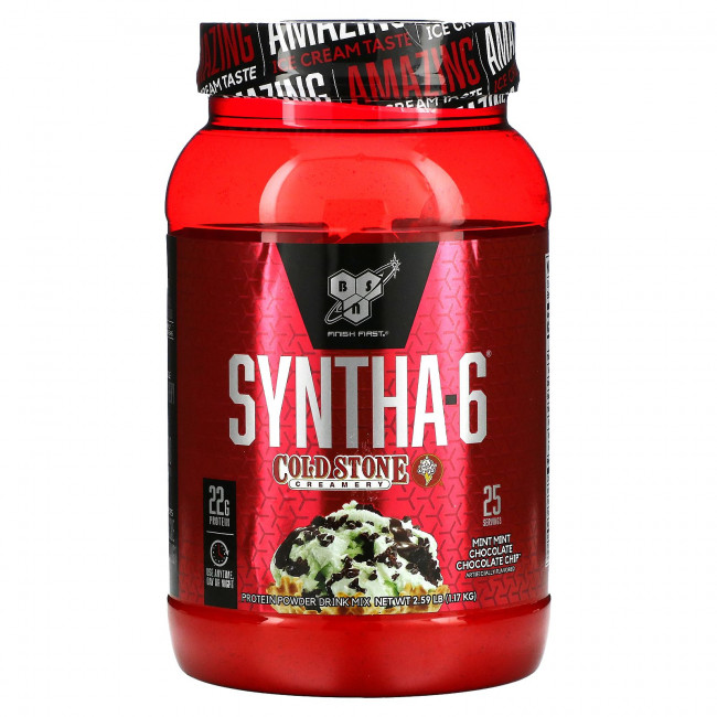 BSN, Syntha-6, Cold Stone Creamery, мята и шоколадная крошка, 2,59 фунта (1,17 кг) BSN, Syntha-6, Cold Stone Creamery, мята и шоколадная крошка, 2,59 фунта (1,17 кг)