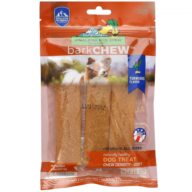 Himalayan Pet Supply, Himalayan Dog Chew, BarkChew, мягкий вкус, куркума, 113,3 г (4 унции) Himalayan Pet Supply, Himalayan Dog Chew, BarkChew, мягкий вкус, куркума, 113,3 г (4 унции)