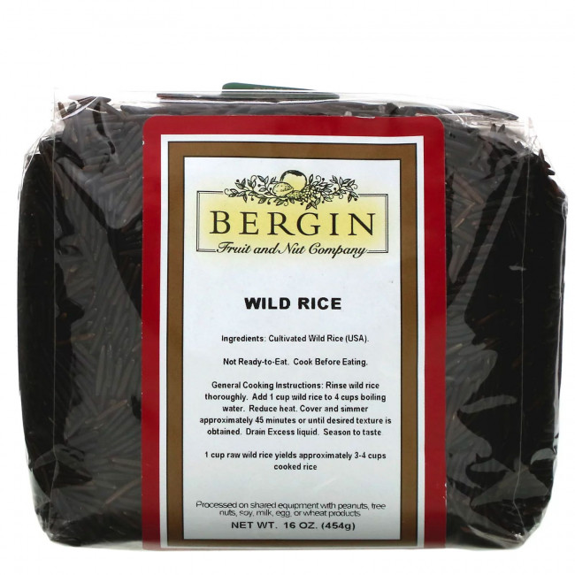 Bergin Fruit and Nut Company, Дикий рис, 454 г (16 унций) Bergin Fruit and Nut Company, Дикий рис, 454 г (16 унций)