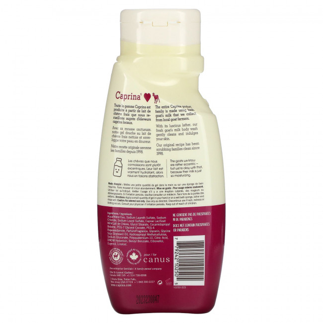 Caprina, Fresh Goat's Milk, Невероятное средство для мытья тела, оригинальная формула, 16,9 жидких унций (500 мл)