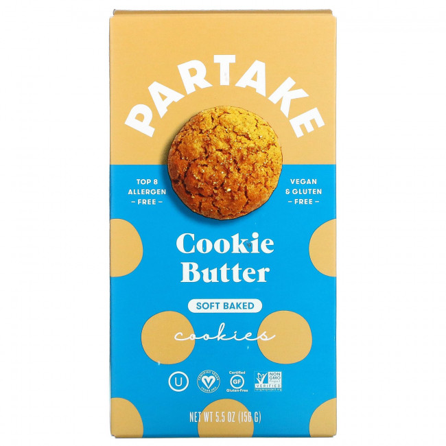 Partake, Soft Baked Cookies, масло для печенья, 156 г (5,5 унции) Partake, Soft Baked Cookies, масло для печенья, 156 г (5,5 унции)