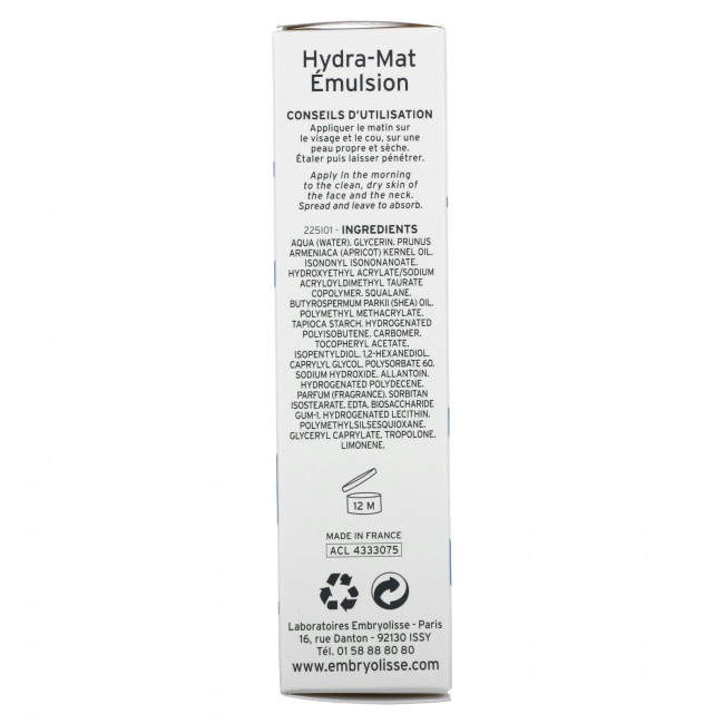 Embryolisse, Hydra-Mat, эмульсия, восстанавливающее баланс, 40 мл (1,35 жидк. Унции) Embryolisse, Hydra-Mat, эмульсия, восстанавливающее баланс, 40 мл (1,35 жидк. Унции)