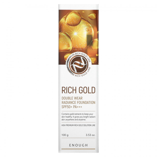Enough, Rich Gold, тональная основа для двойного сияния кожи, SPF50 + PA +++, # 23, 100 г (3,53 унции)