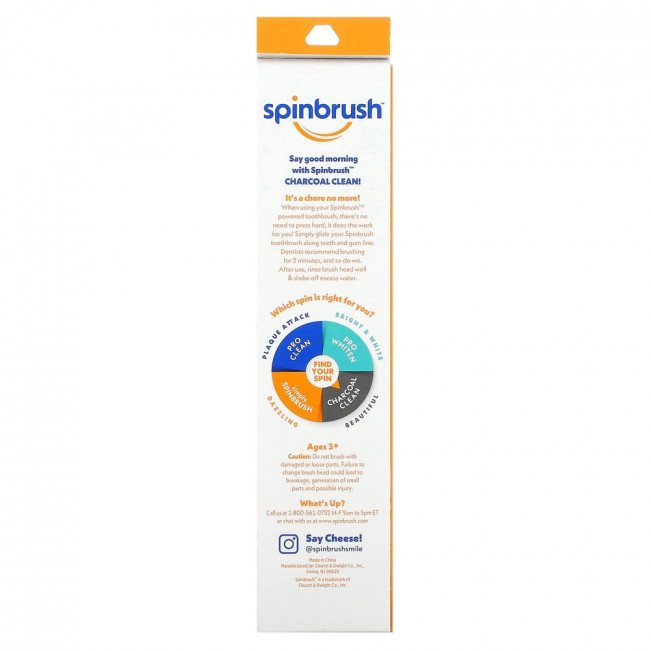 Spinbrush, Charcoal Clean, Powered Toothbrush, Soft, 1 Toothbrush