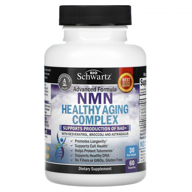 BioSchwartz, NMN, комплекс для здорового старения, 60 капсул BioSchwartz, NMN, комплекс для здорового старения, 60 капсул