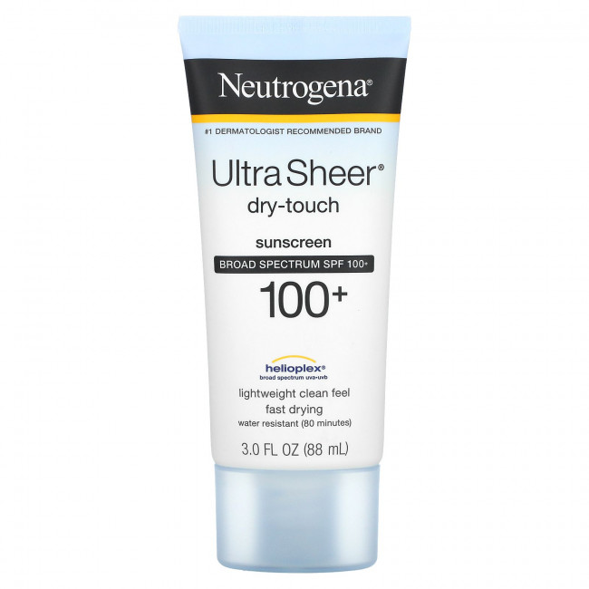 Neutrogena, Ultra Sheer, не оставляющий следов солнцезащитный крем, SPF 100+, 88 мл (3 жидк. унции) Neutrogena, Ultra Sheer, не оставляющий следов солнцезащитный крем, SPF 100+, 88 мл (3 жидк. унции)