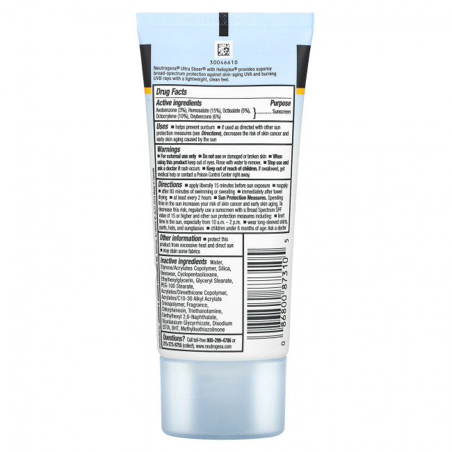 Neutrogena, Ultra Sheer, не оставляющий следов солнцезащитный крем, SPF 100+, 88 мл (3 жидк. унции) Neutrogena, Ultra Sheer, не оставляющий следов солнцезащитный крем, SPF 100+, 88 мл (3 жидк. унции)