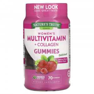 Nature's Truth, Multivitmain + Collagen для женщин, натуральная ягодная смесь, 70 жевательных таблеток Nature's Truth, Multivitmain + Collagen для женщин, натуральная ягодная смесь, 70 жевательных таблеток