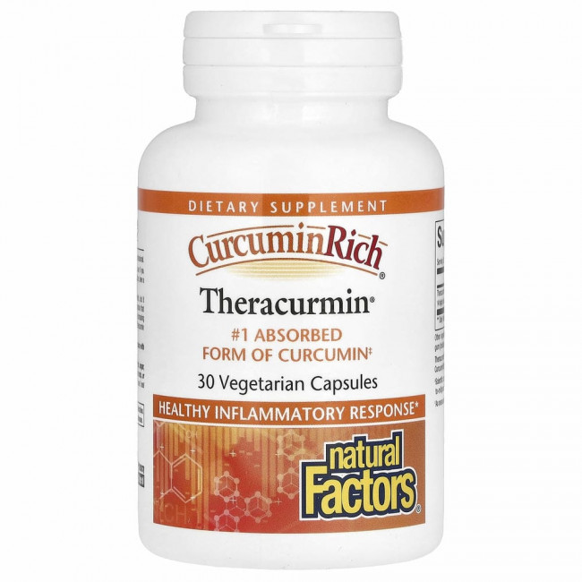 Natural Factors, CurcuminRich, Theracurmin, куркумин, 30 вегетарианских капсул