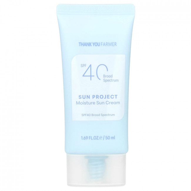 Thank You Farmer, Sun Project, Увлажняющий солнцезащитный крем, SPF 40, 50 мл (1,69 жидких унций)
