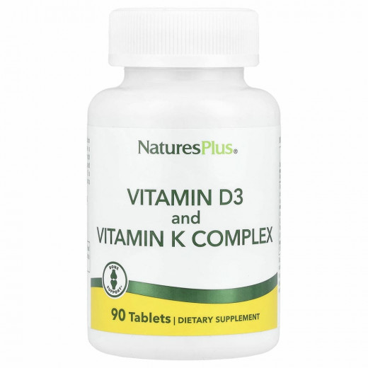 NaturesPlus, Витамины D3 и K2, 90 таблеток &mdash; 