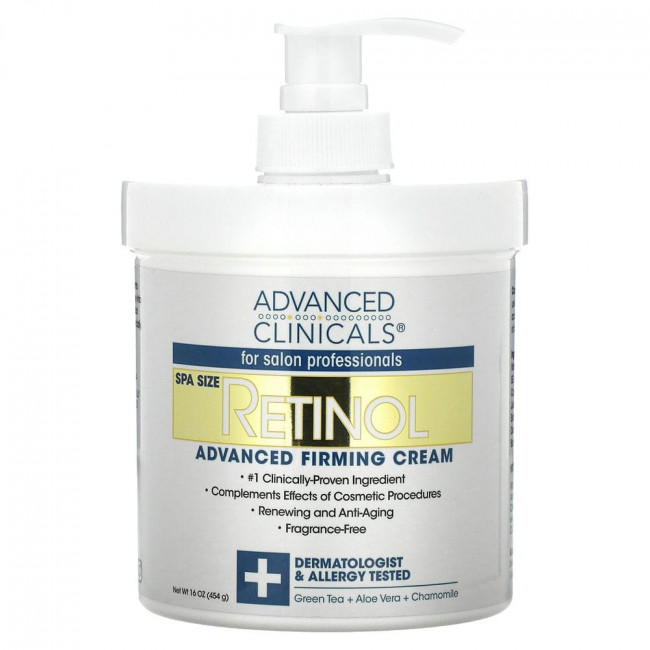 Advanced Clinicals, Retinol, укрепляющий крем с улучшенной формулой, 454 г (16 унций) Advanced Clinicals, Retinol, укрепляющий крем с улучшенной формулой, 454 г (16 унций)