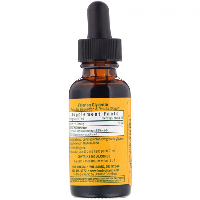 Herb Pharm, Корень валерианы, безалкогольный экстракт, 30 мл Herb Pharm, Корень валерианы, безалкогольный экстракт, 30 мл