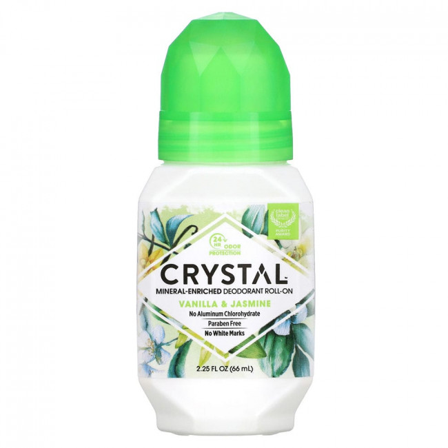 Crystal Body Deodorant, Натуральный шариковый дезодорант, Ваниль и жасмин, 2,25 ж. унц.(66 мл) Crystal Body Deodorant, Натуральный шариковый дезодорант, Ваниль и жасмин, 2,25 ж. унц.(66 мл)