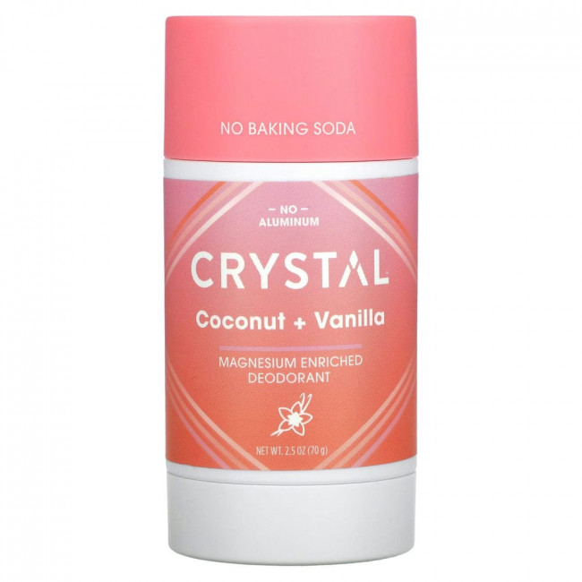 Crystal Body Deodorant, Обогащенный магнием дезодорант, кокос и ваниль, 70 г (2,5 унции)